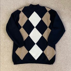 Vintage Argyle Mockneck Sweater